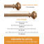 Tringles à rideaux en bois pour fenêtres 72 à 144 pouces, tringles à rideaux robustes de 1 po de longueur, tringle à rideaux réglable Boho, tringle à rideaux décorative simple Farmhouse Rustic