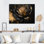 «Black and Gold Rose II», reproduction sur toile encadrée rose