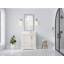 Boston 36 po X P 22 po D Meuble-lavabo décalé à droite en albâtre avec 2 po Quartz gris perle