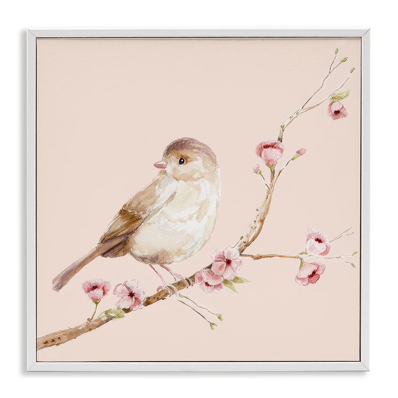 Doux oiseau brun perché, estampe numérique, design par Lisa Wehmeyer, H 24 po x l 24 po