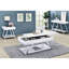 Stylish White Table With Frame And Storage Compartment Accents High Gloss Bottom Shelf
