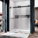 50'' - 55'' W x 76'' H Double Added Frameless Shower Door with Clear Glass
