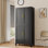 Armoire de rangement Winston Porter de 74,8 po de hauteur avec 4 portes et tablettes réglables pour usages multiples
