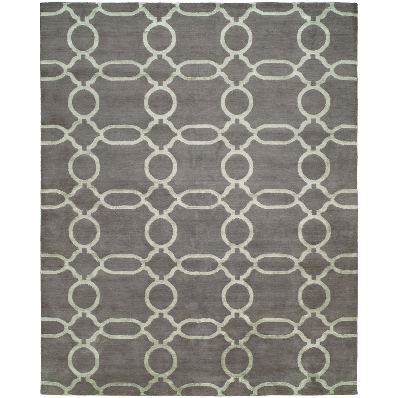Avila Geometric Area Rug in Gray, Rectangle 2' x 3'