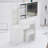 37" Middle Size Left Bedside Cabinet Vanity Table + Cushioned Stool, Large Sliding, Touch Control, Tri-Color Switching, Brightness Adjust LED Mirror, High Capacity Storage, Suitable For Middle Space-1111040066