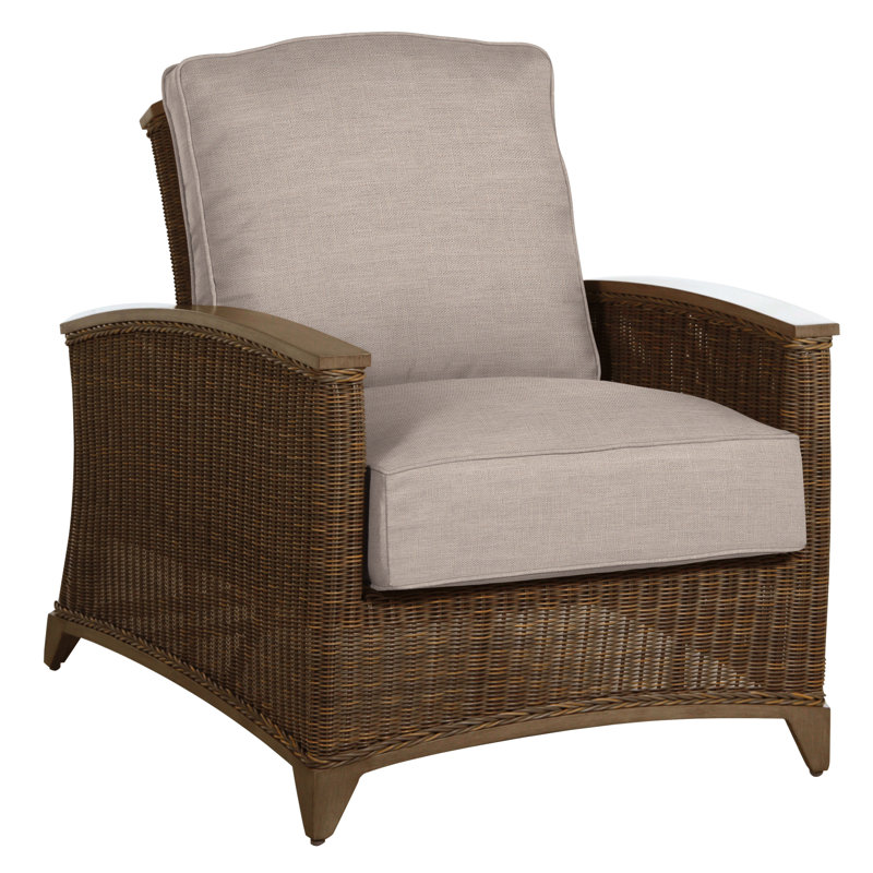 Astoria Patio Chair with Cushions, Astoria #90 Raffia/Oak, Dove Sunbrella® Linen, No Welt