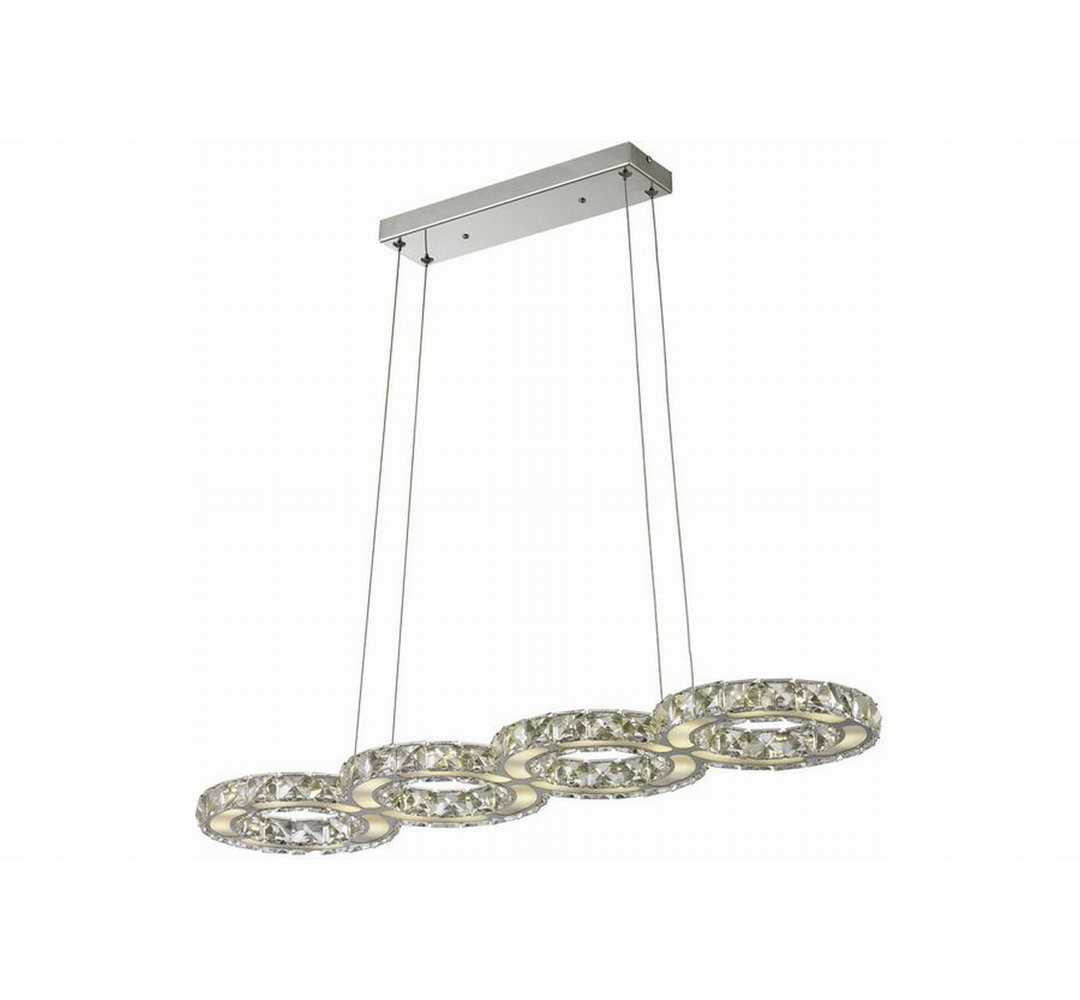 Zakary 4 - Light Chrome LED Kitchen Island Pendant