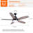 52 in. Indoor Black Smart Ceiling Fan with Integrated LED Light Kit, Work With Tuya APP and Smart Assistant Devices-129079226