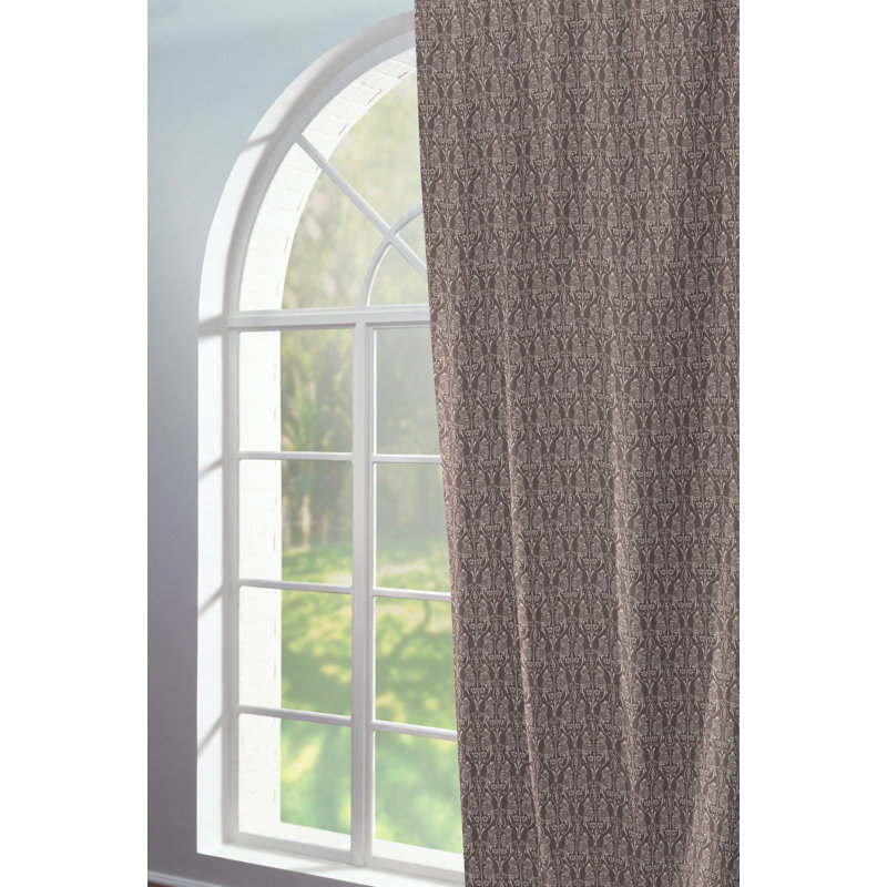 Wybron Little Parrot Eyelet Opaque Curtain, 145 W x 175 D cm, Saddle Brown/Beige