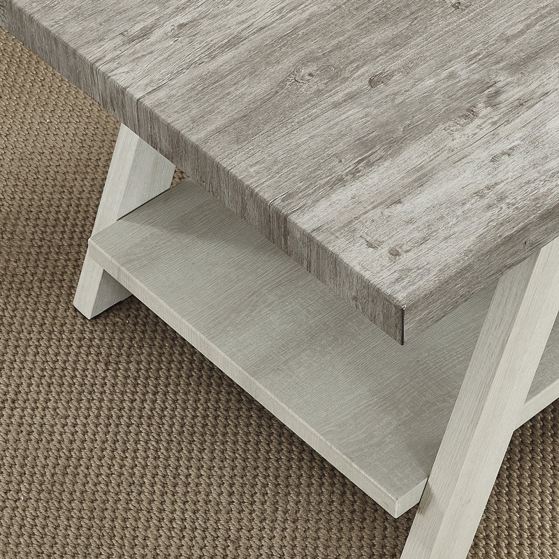 Table de bout Athens, Blanc, H 22 po x l 14 po x P 23,5 po, Gris