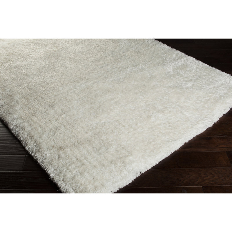 Grizzly Flatweave Area Rug in White, Rectangle 8' x 10'