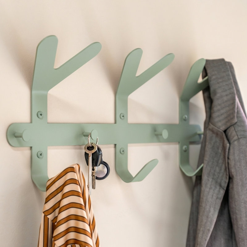 FRONDO Steel Wall 9 - Hook Coat Rack, Dusty Green