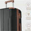 Ensembles de valises 3 pièces, valises rigides durables en ABS rigide avec roues pivotantes doubles 20/24/28 pouces (brun noir)