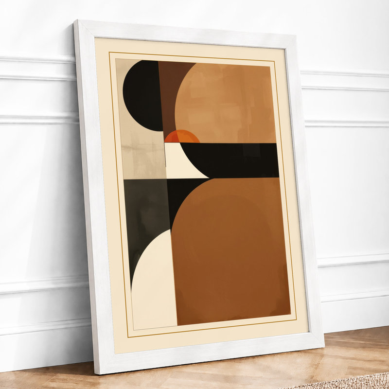 Geometric Forms Modern - Framed Print, A2 - 59.4 x 42.0 cm, White
