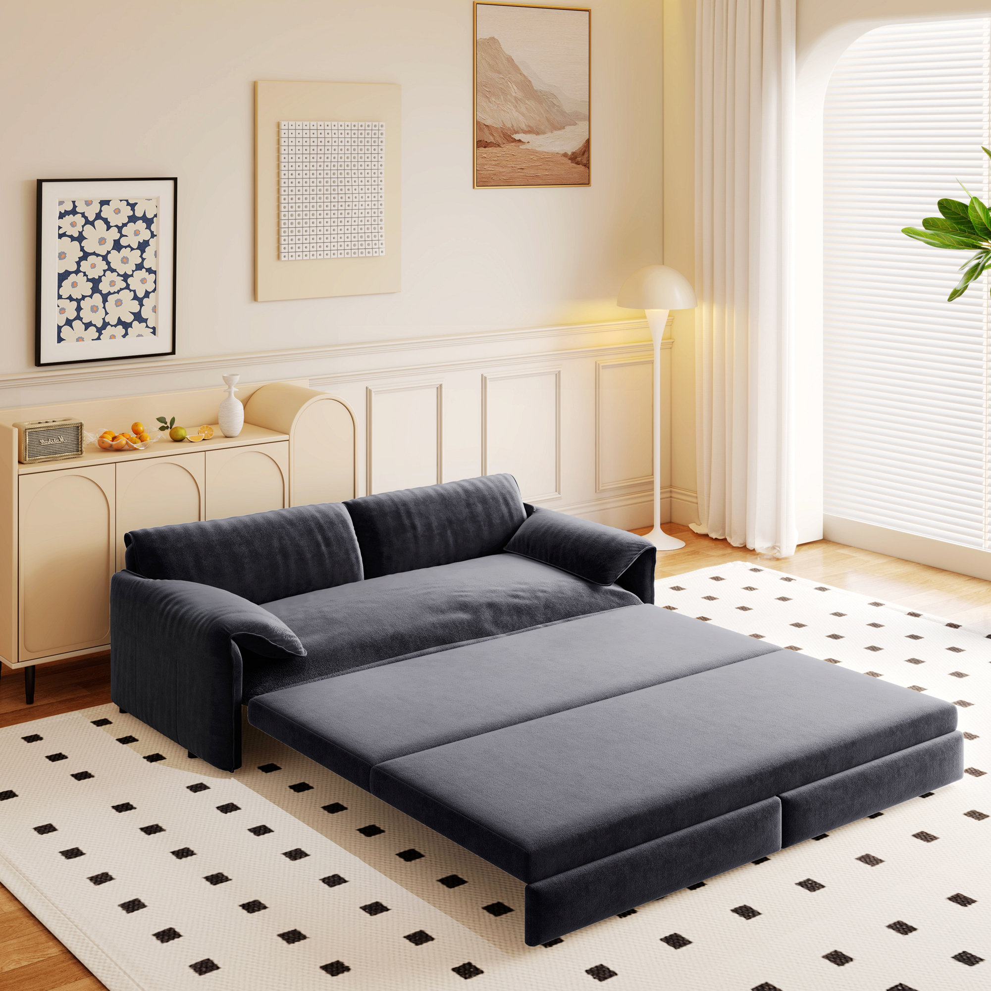 Latitude Run® Convertible Sleeper Sofa Bed With Side Storage | Wayfair