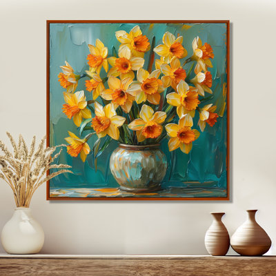 Bloom, orange, nature morte, jonquilles II - Jonquilles, art mural, salon