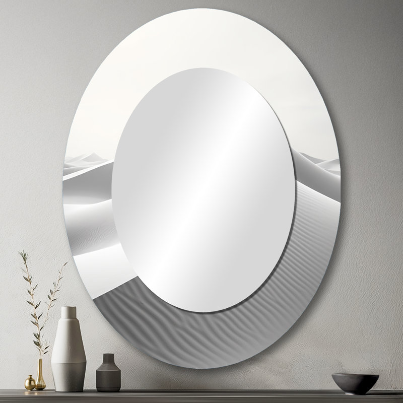 Miroir mural ovale blanc, 43 po x 33 po