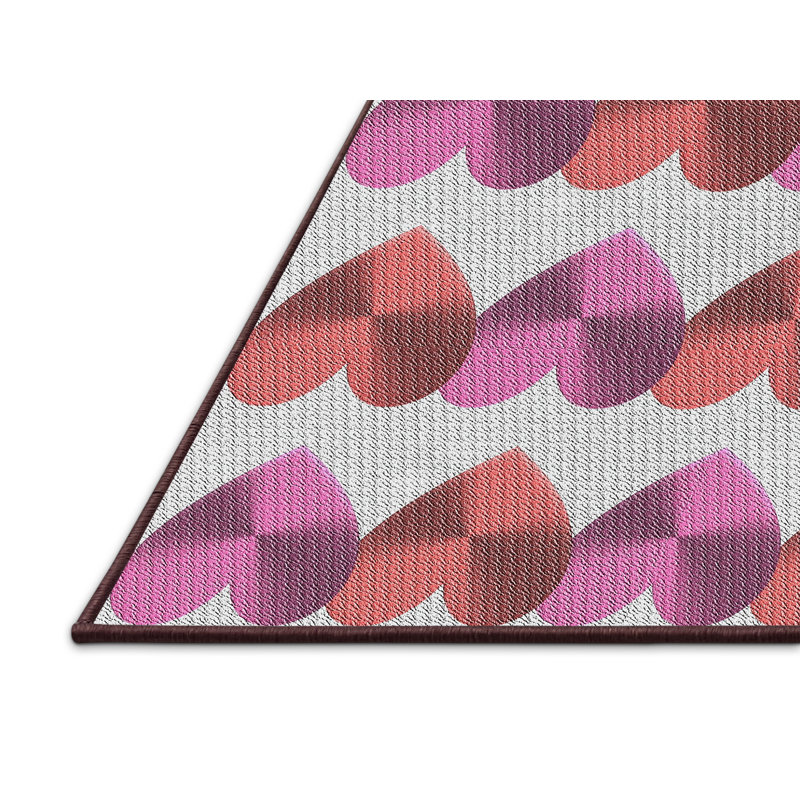 Tapis rose/brun/gris à motifs Adamsdale, Rectangle 2 pi x 3 pi