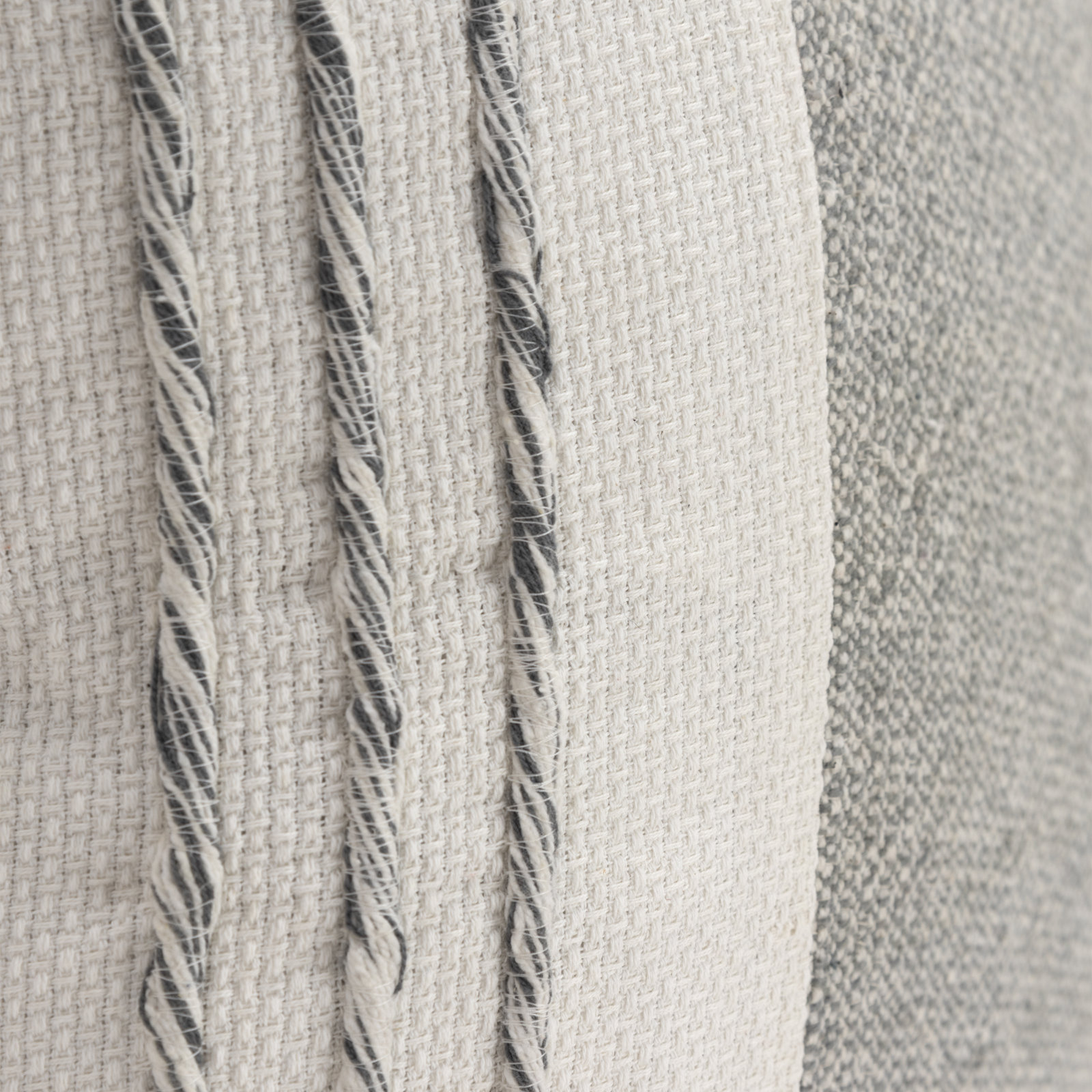 Arnell 100% Cotton Throw Square Throw Pillow, Gray/White