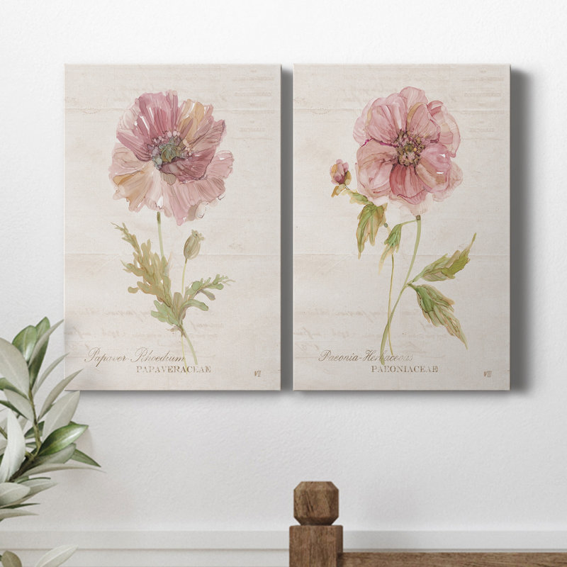 «Soft Poppy», ensemble de 2 reproductions d'art sur toiles, H 18 po x l 24 po x P 1 po, Toile tendue