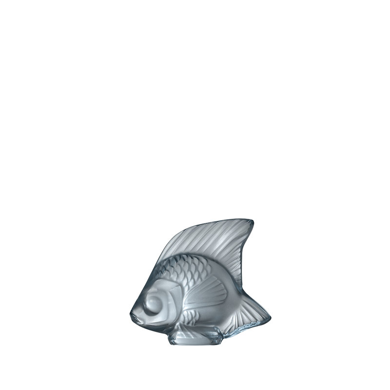 Crystal Stamped Fish Sculpture, Persepolis Blue