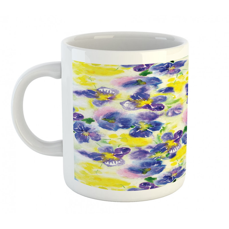 Grande tasse à café fleur aquarelle