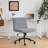 24.02‘’W Corduroy Task Office Chair With Non-Rolling Pads and Wheels-1828816781