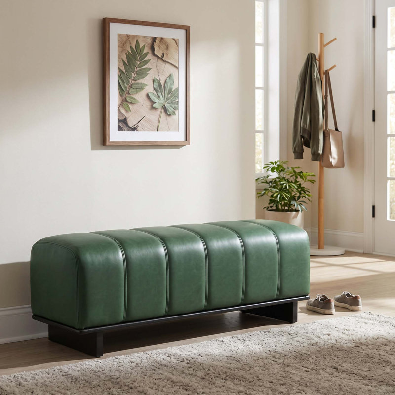 Banc de salle à manger moderne capitonné avec cadre en bois robuste
