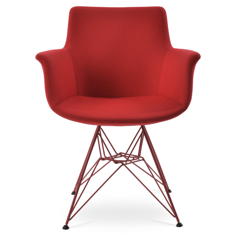 Fauteuil tour en laine Bottega, Marron foncé, Rouge