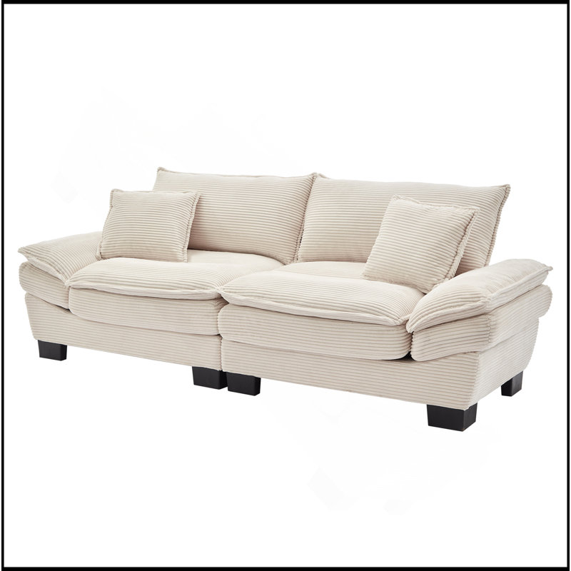 Canapé-lit Corduroy, Beige