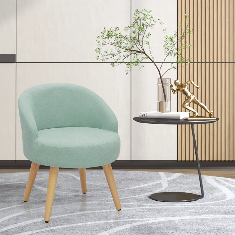 Fauteuil de lecture rembourré en lin, Vert menthe