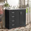 Meuble-lavabo avec tablette réglable et 3 tiroirs-1033906081