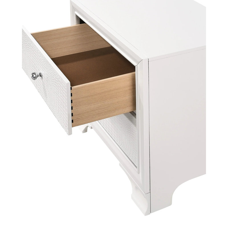 Table de chevet Crisp White Finish