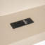 Lit plateforme simple en bois avec tablettes de rangement, tiroirs, station de charge et tête de lit tapissier, crème-867434557-867434554