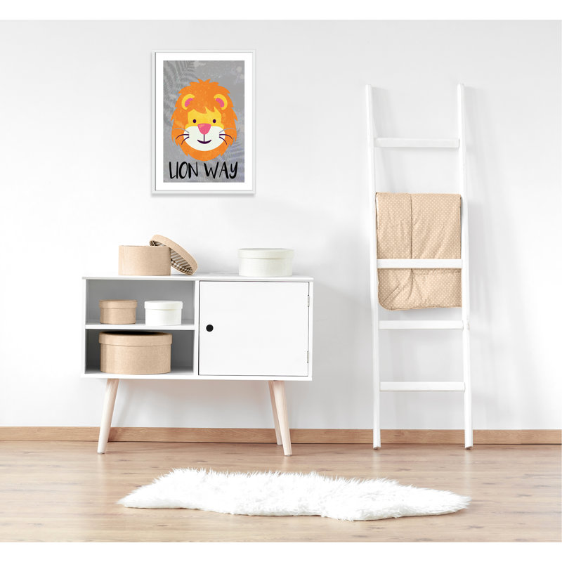 Impression sur papier Lion Way, H 34,5 po x l 24 po x P 1,18 po, Encadré de boîte blanc