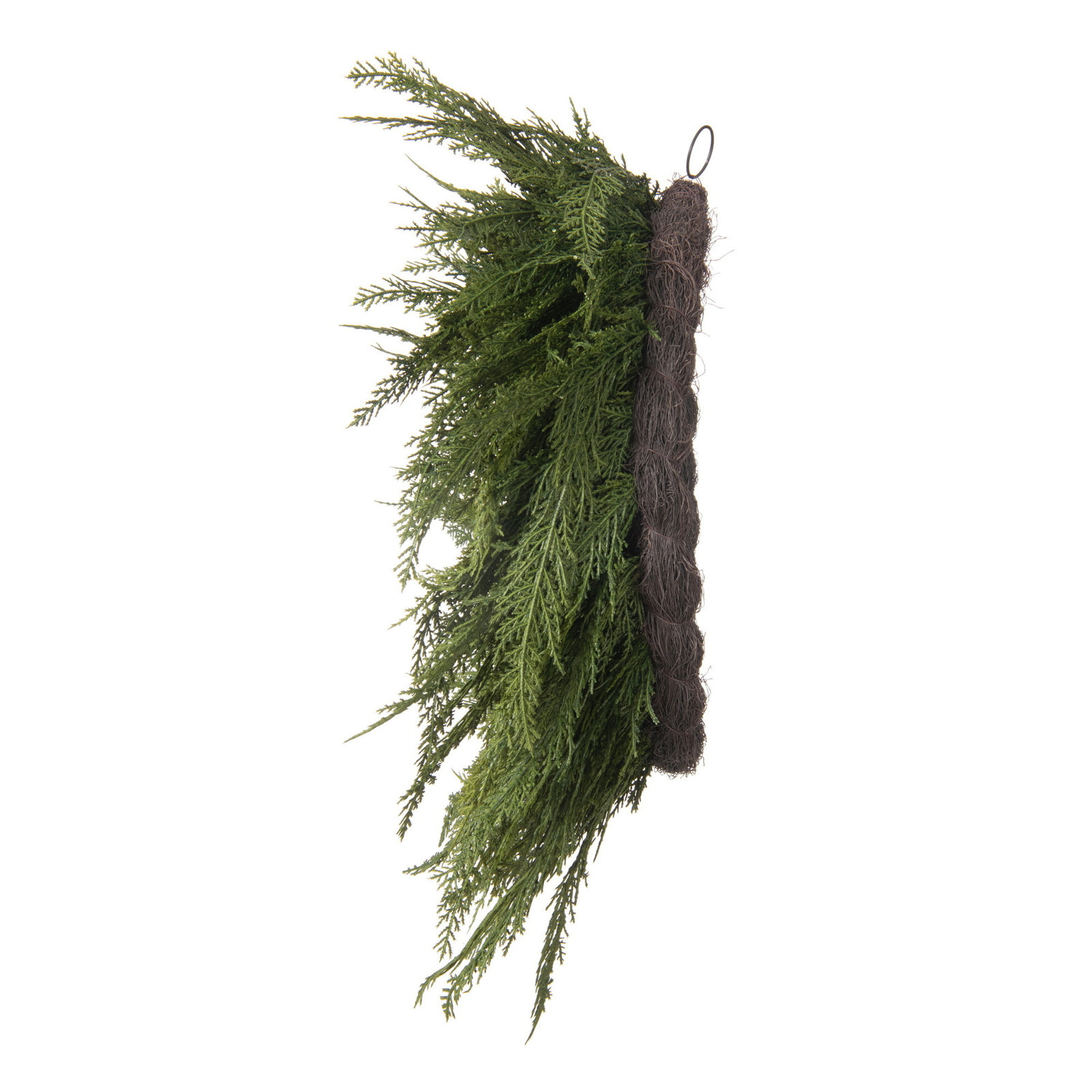  28" Green Cedar Wreath. This green cedar wreath showcases a lush, full design with rich, realistic foliage, bringing a timeless touch of nature to your door or space, perfect for adding warmth and charm to any seasonal display.