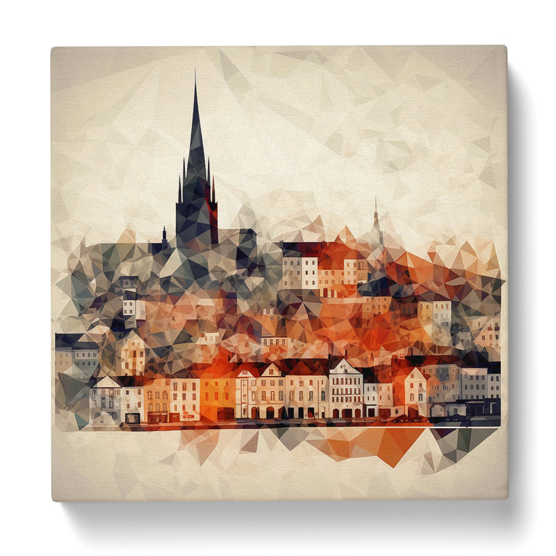 City Of Cork Geometric No.2 - Wrapped Canvas - Framed Print, 35cm H x 35cm W x 3cm D