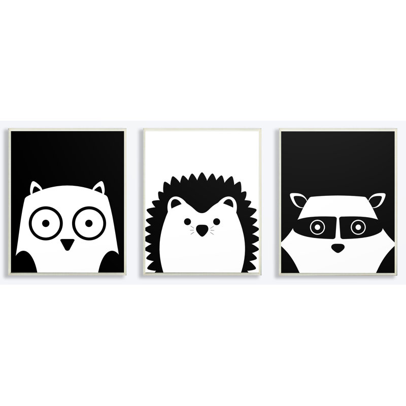 «Gupton Be Wild Critter», ensemble de 3 impressions, H 15 po x l 10 po x P 0,5 po, Plaque murale