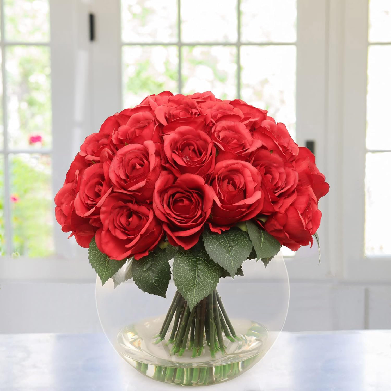 Primrue Realistic Artificial Roses Arrangement in Vase | Wayfair