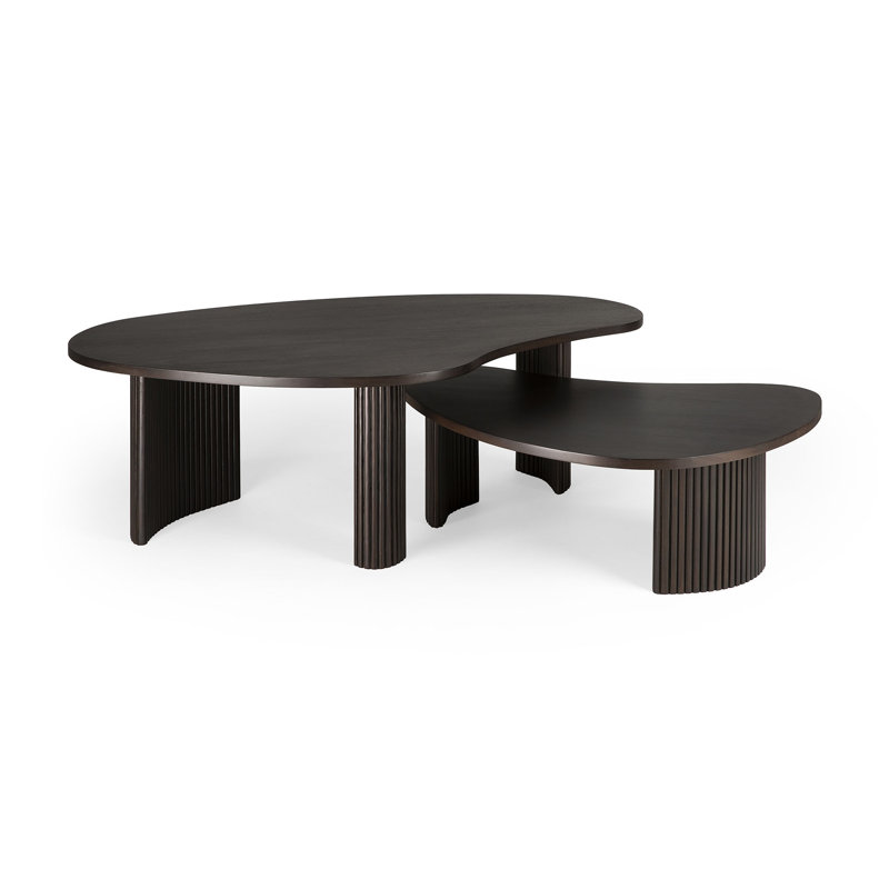 Boomerang Solid Wood Coffee Table, Dark Brown