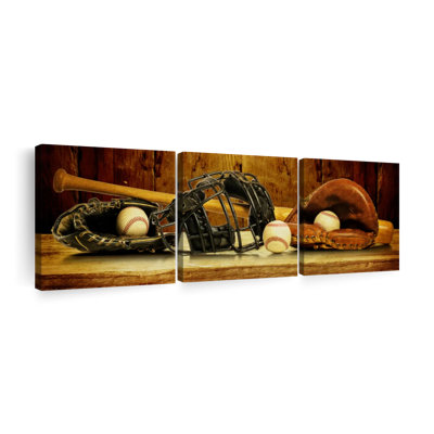 " Baseball Gear Sepia " by Ivan S 3 - Pieces