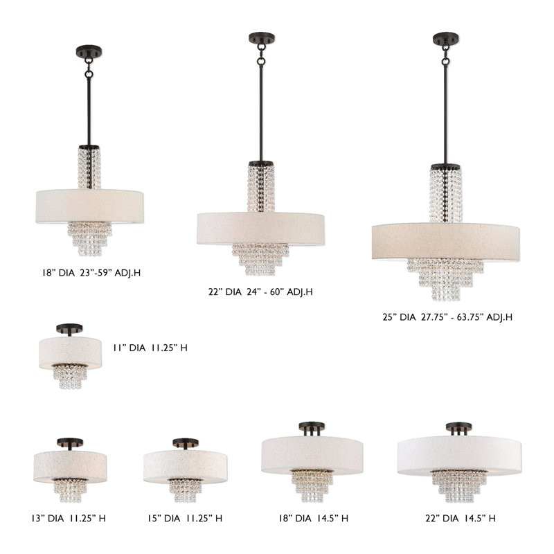 Lustre cylindrique Claudelle, H 23 po x l 18 po x P 18 po