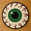 Tapis rond Macabre Stare Green Eyeball Novelty-578194231