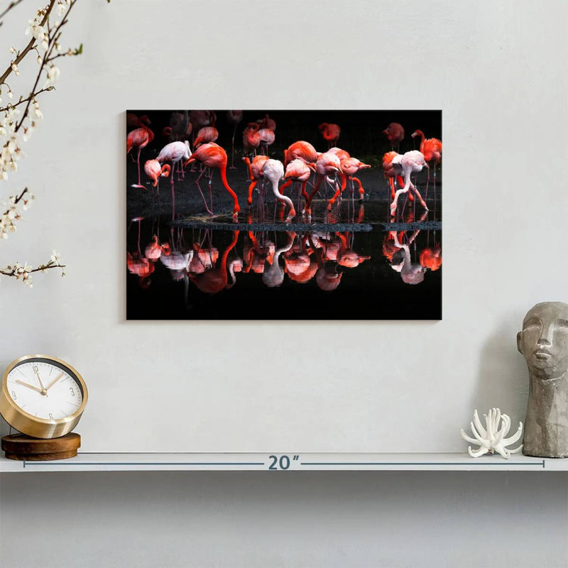 Flamingo Reflections, 8" H x 12" W