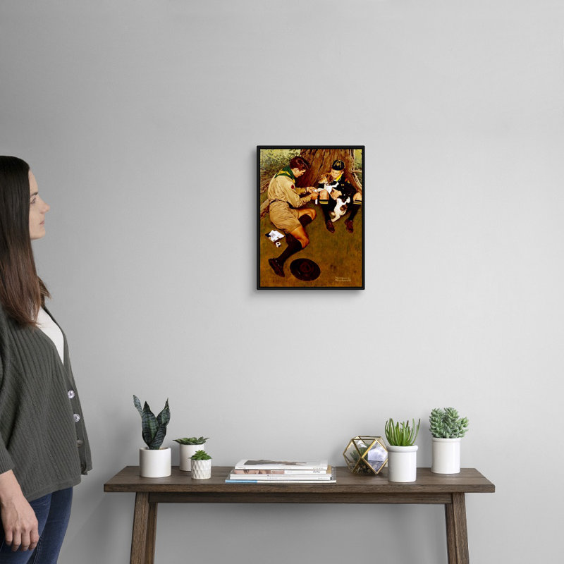 «Friend In Need», art mural sur toile, Cadre flottant noir, H 18 po x l 14 po x P 1,75 po