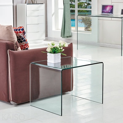 Table de bout transparente - Verre trempé transparent trempé