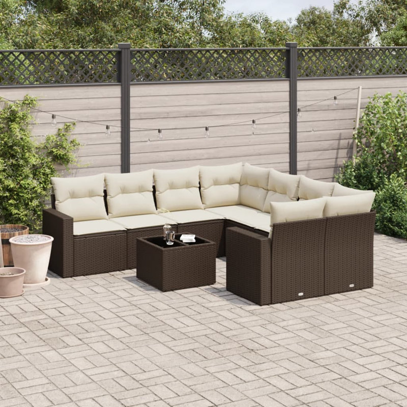 Vidaxl Garden Sofa Set Brown And Cream