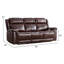 Canapé inclinable manuel rembourré en cuir véritable de 85 po de largeur avec coussin supérieur
