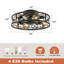 Ventilateur de plafond en cage 19,60 po avec ensemble d'éclairage et télécommande, ventilateur de plafond industriel moderne encastré, plafonnier encastré à profil bas pour la chambre à coucher, le salon et la salle à manger (4 ampoules incluses)