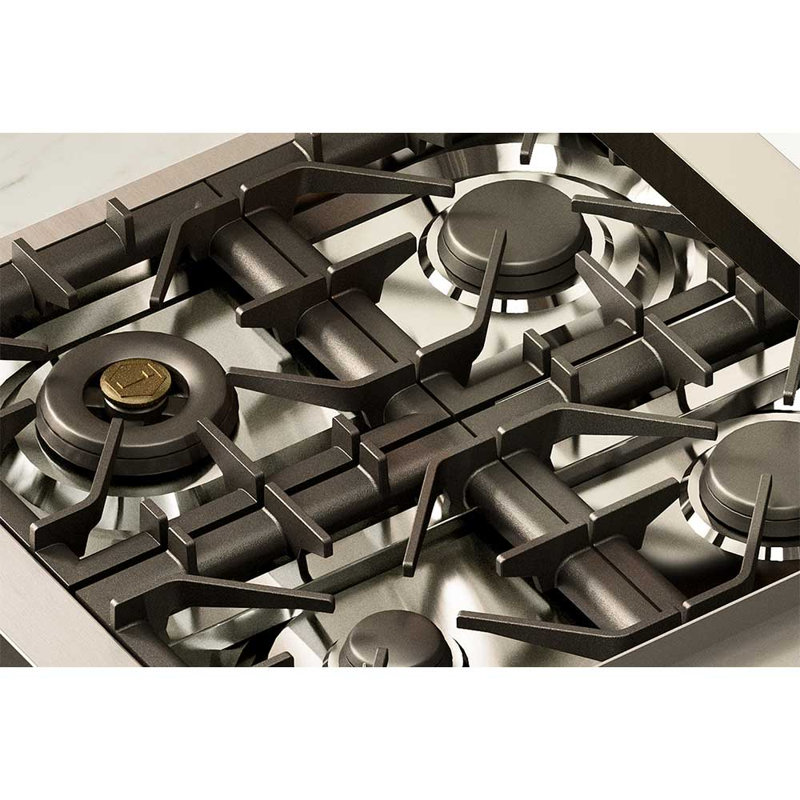 ILVE Majestic II 40 in Dual Fuel Range, Liquid Propane, Burgundy/Brass